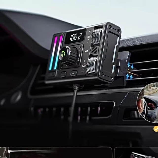 Transmetteur FM Bluetooth 5.3 Pour Voitures – Lecteur Musique & Chargeur Rapide Double USB