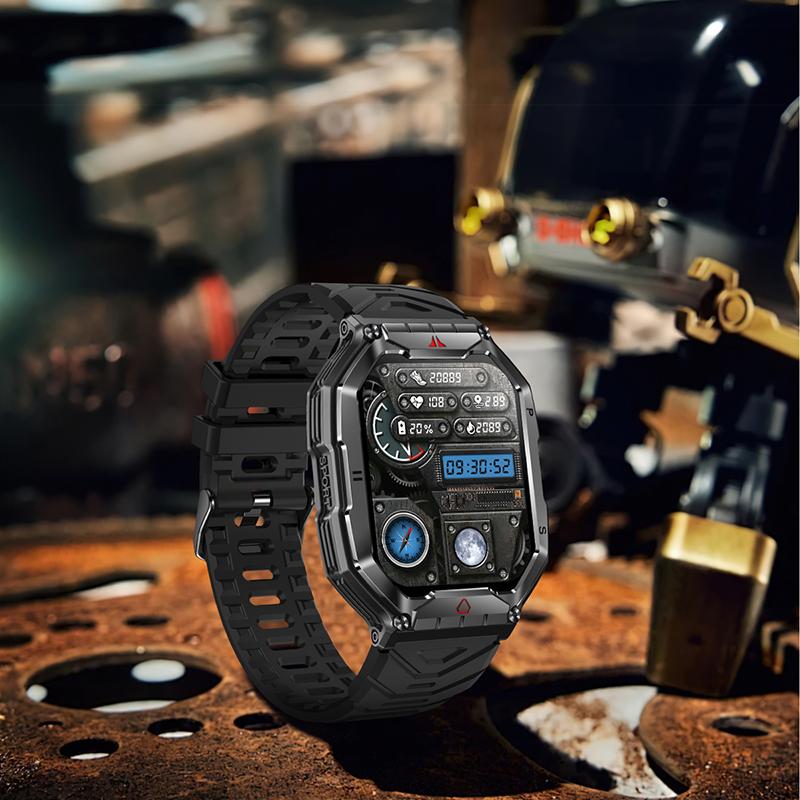 Montre Connectée KR82 Homme – Écran AMOLED 2.1”, Appels Bluetooth, Boussole et Sports Extérieur - Mali