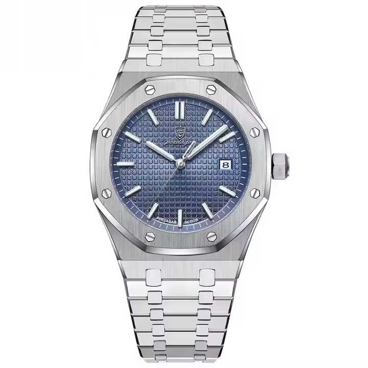 Montre POEDAGAR pour homme - Montre à quartz classique en acier inoxydable, étanche, tendance et originale