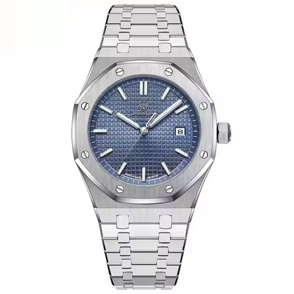 Montre POEDAGAR pour homme - Montre à quartz classique en acier inoxydable, étanche, tendance et originale