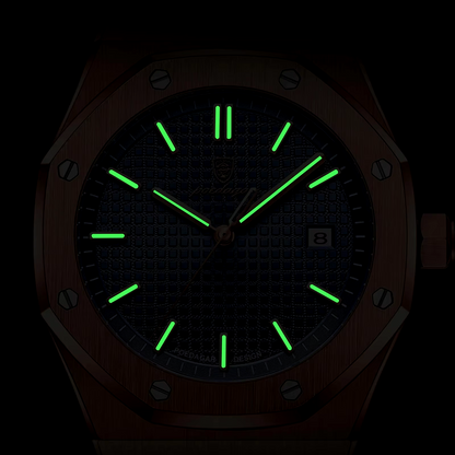 Montre POEDAGAR pour homme - Montre à quartz classique en acier inoxydable, étanche, tendance et originale