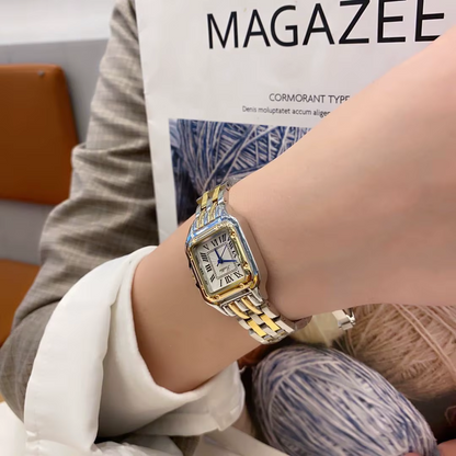 Ensemble de Luxe Scottie : Montre Femme et 2 Bracelets en Acier Inoxydable Plaqué Or 18K