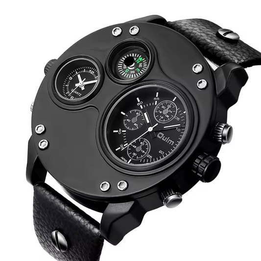 OULM 3741 Montre Militaire – Grand Cadran et Bracelet en Cuir
