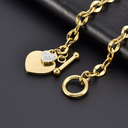 Ensemble de Luxe Scottie : Montre Femme et 2 Bracelets en Acier Inoxydable Plaqué Or 18K