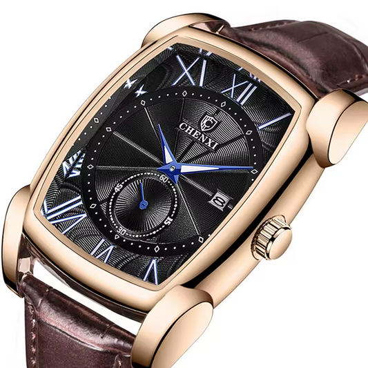 Montre de Luxe CHENXI Cadran Noir - Design Décontracté avec Cadran Lumineux et Calendrier