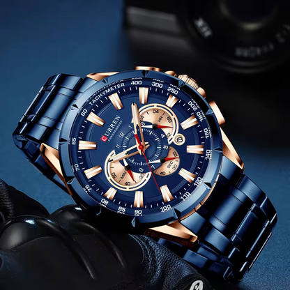 Montre Habillée CURREN 8363 Bleu – Performance et Élégance Sportive