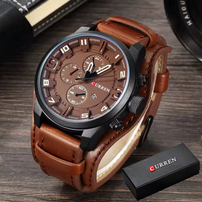 Montre CURREN 8225 Cuir Marron pour Homme