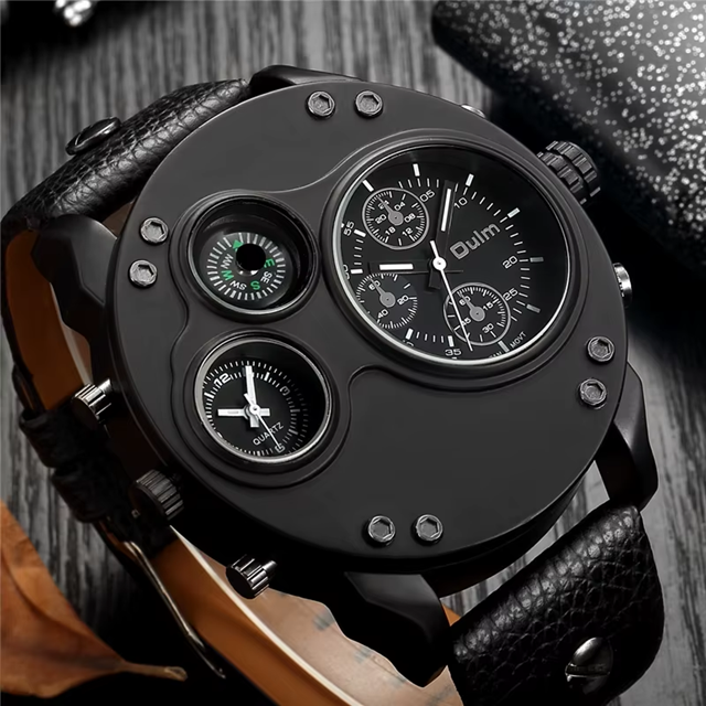 OULM 3741 Montre Militaire – Grand Cadran et Bracelet en Cuir