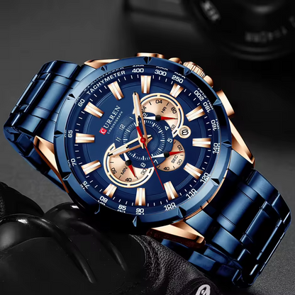 Montre Habillée CURREN 8363 Bleu – Performance et Élégance Sportive