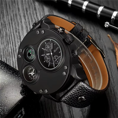 OULM 3741 Montre Militaire – Grand Cadran et Bracelet en Cuir