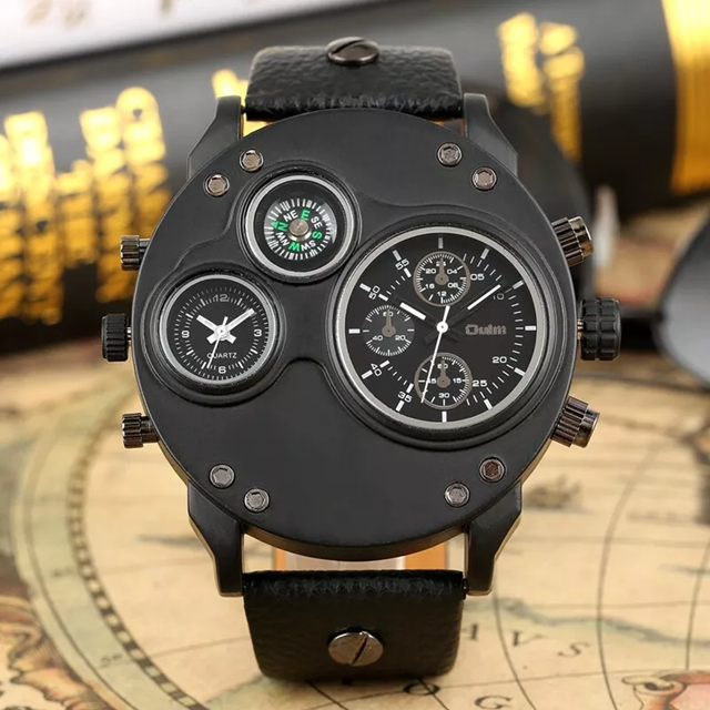 OULM 3741 Montre Militaire – Grand Cadran et Bracelet en Cuir