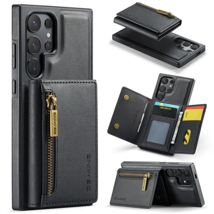 Étui Portefeuille Détachable en Cuir Rétro pour Samsung Galaxy S24/23/22/21 Ultra avec Fonction Magnétique