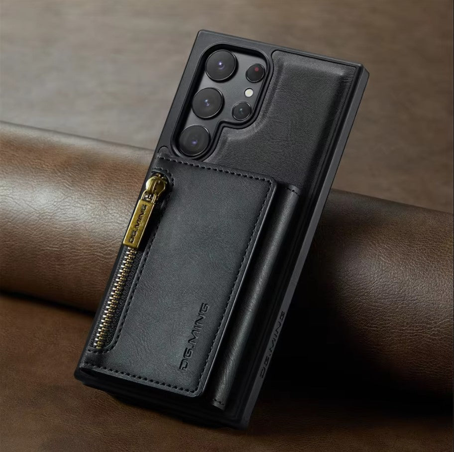 Étui Portefeuille Détachable en Cuir Rétro pour Samsung Galaxy S24/23/22/21 Ultra avec Fonction Magnétique