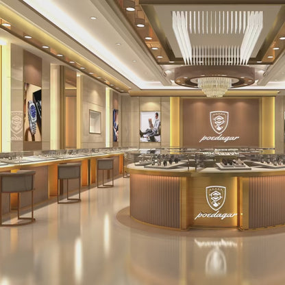 POEDAGAR 785 – Montre Femme Luxe Acier Or Rose avec Cadran Cristal & Diamants