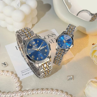 Montres Couples OLEVS 9931 – Ensemble Romantique Lumineux & Étanche