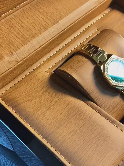 CURREN 9100 – Montre Femme Élégante Acier Or & Vert, Mode Luxe